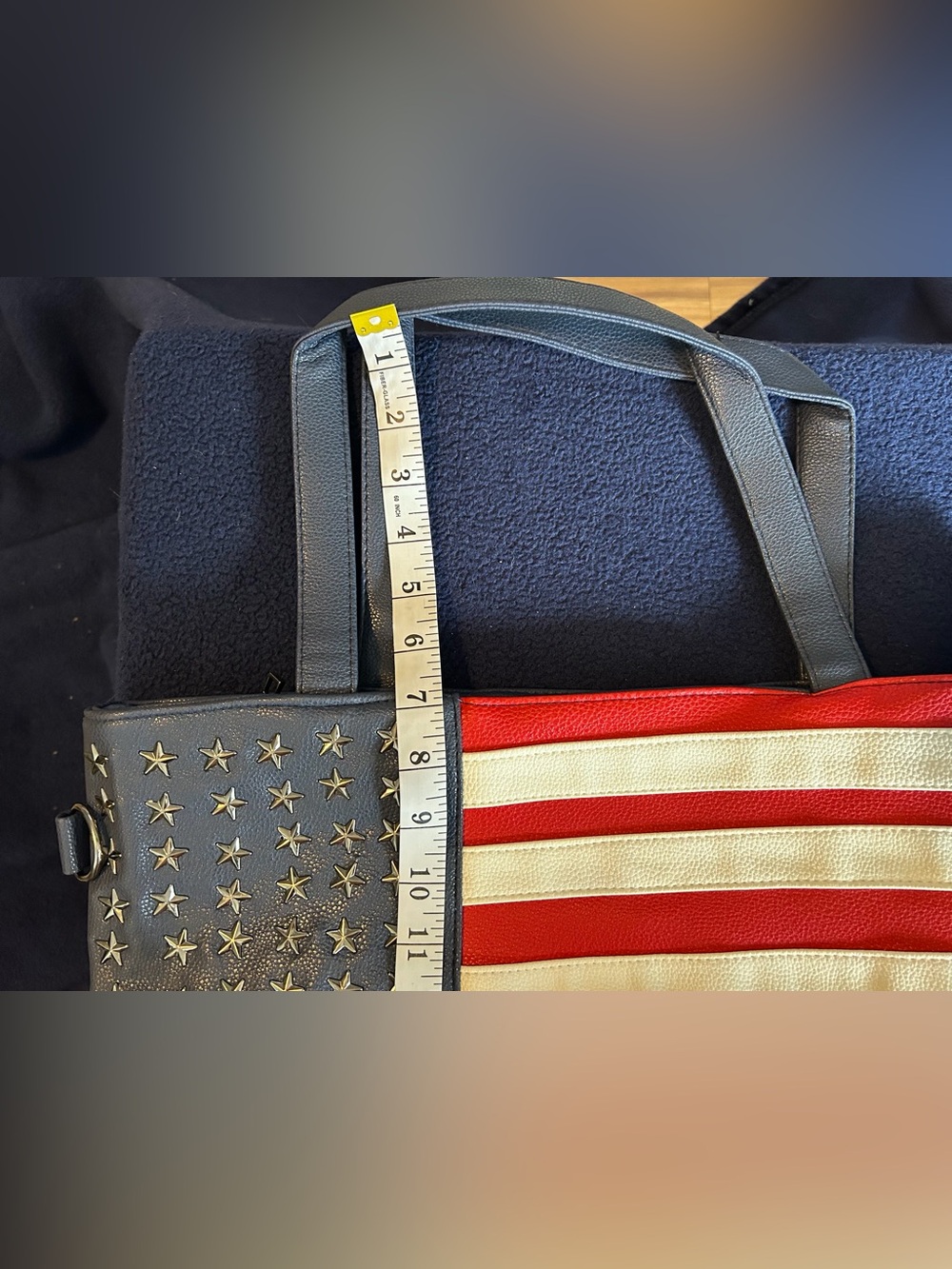 Femina American Flag Tote Bag NWT Red White Blue Patriotic Shoulder Purse - Picture 11 of 13